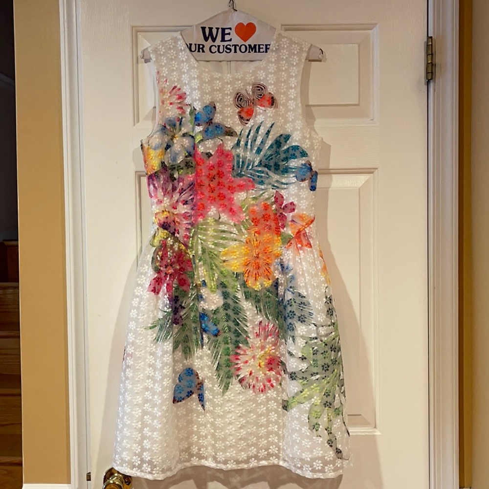 Derhy flower butterfly sleeveless dress size S